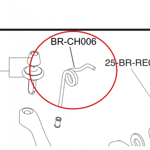 Pružina brzdy s jedním očkem (VE, CE, PO, CH)