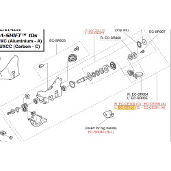 Tělo řadící páky 10s Ultra Shift, levé (r.v. 2009-2010)