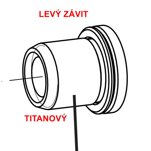 Spojovací šroub poloos klik UT Super Record Titanový, LEVÝ ZÁVIT