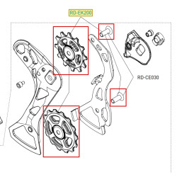 Kladky přehazovačky EKAR/EKAR GT 13s, 6,7mm + šroubky (pár)